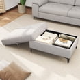 thumbnail image 4 of Modular Storage Ottoman for Sectional Sofa Chenille Upholstered Footrest Stool for Living Room Gray, 4 of 9
