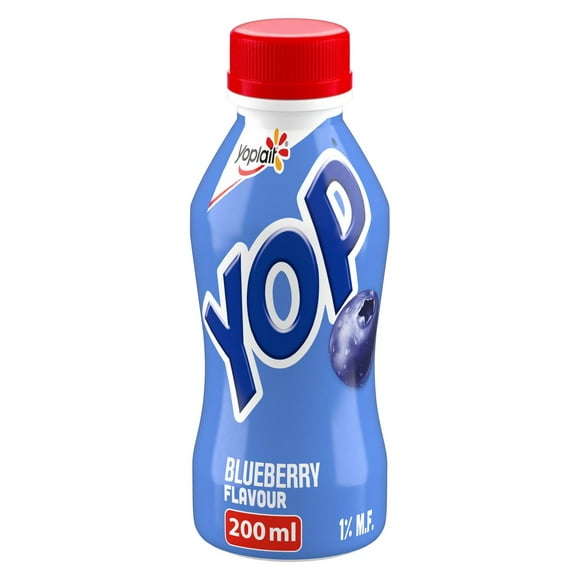 Yoplait Yop Yogourt à boire 1 %, Blueberry, boisson au yogourt, 200 ml 200 mL