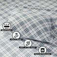 thumbnail image 4 of Regency Heights Cal King Size Cotton Flannel Sheet Set, 4-Piece Flannel Bed Sheets Cal King, 100% Cotton Bed Sheets Set with Deep Pocket, Blue Plaid, 4 of 7