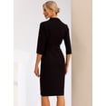 thumbnail image 3 of Vestido tipo blazer para Mujer Allegra K Día de San Patricio con cinturón y solapa cruzada Negro XS, 3 of 5