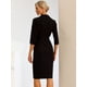 thumbnail image 3 of Vestido tipo blazer para Mujer Allegra K Día de San Patricio con cinturón y solapa cruzada Negro XS, 3 of 5