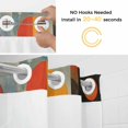 thumbnail image 5 of Red Orange Black Geometric No Hook Shower Curtain Waterproof, Bathroom Curtains with Snap in Liners and See Through Top Window, Vintage Oil Painting Art Hotel Style Bathtub Curtains Shower 36"Wx72"L, 5 of 8
