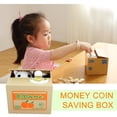 thumbnail image 2 of Piggy Bank Cat Steal Money Coin Saving Box Pot Case Battery Operated Gift Perfect Piggy Bank For Home And Office Desks, 2 of 9