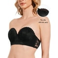 thumbnail image 5 of Deyllo Women's Push Up Strapless Bra Plus Size Lace Underwire Full Coverage Multiway Invisible Bras,Black 36DD, 5 of 7