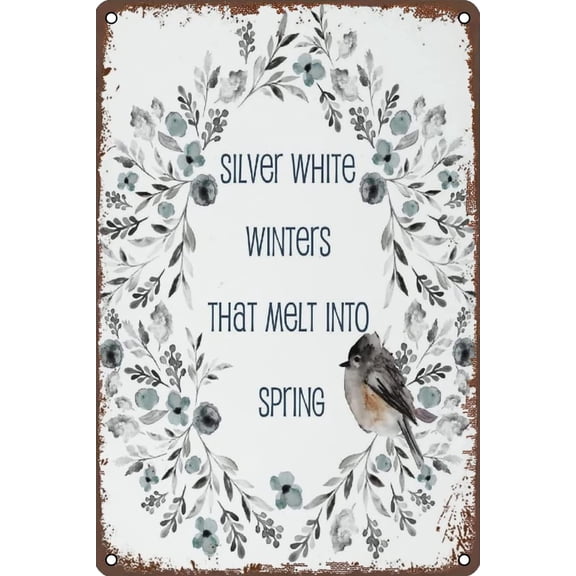 Funny Vintage Tin Metal Sign Silver White Winters That Melt Into Spring Retro Wall Decor for Home Garden Man Cave Bars Restaurants Cafes Office Store Sign 12 X 8 INCH Metal Tin Sign