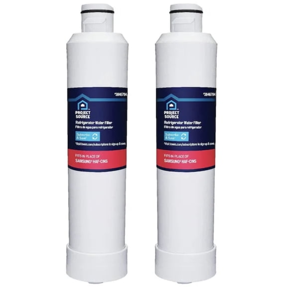 Project Source Twist-in Refrigerator Water Filter S-2-2 Fits Samsung HAF-CINS 2 -Pack Item #3846784 Model #108512