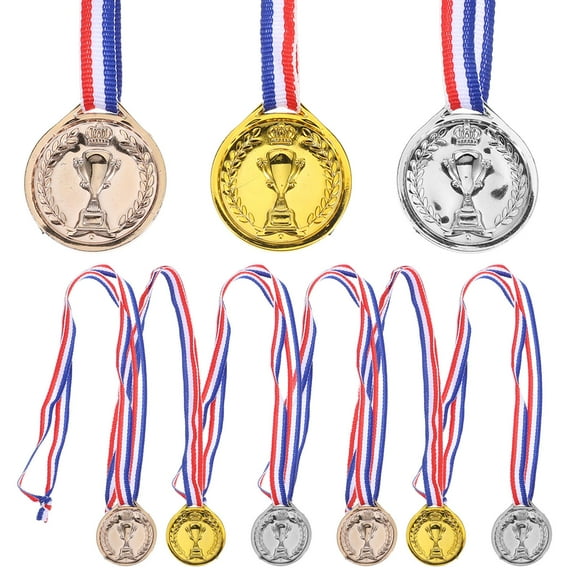 HONMEET Kids Medals Awards Competition Medal Gold 9Pcs 1.6X1.3X0.1In