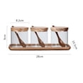 thumbnail image 3 of Botella de condimentos Caja de especias con organizador de cucharas Tarro de condimentos para sal de azúcar Tapa de madera A Baoblaze Frascos de especias, 3 of 7