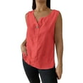 thumbnail image 2 of Bovemsi Tank Tops for Women 2025 Summer Cotton Linen Shirts Solid Color Casual Loose Sleeveless Vest Tunic Tops, Red Women's Summer Tank Tops, L, 2 of 7