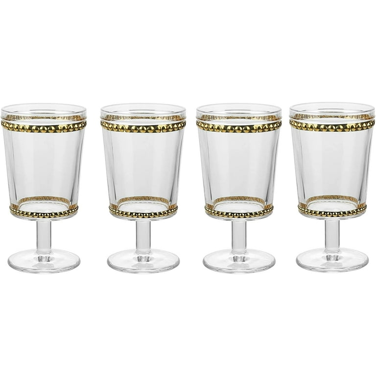 Waipfaru 18oz Stainless Steel Wine Glasses Set of 4, Stainless Steel Wine  Goblets, Gold Stemmed Metal Wine Glasses for Party Office Wedding