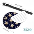 thumbnail image 5 of 2Pcs Leather Round Floral Dark Blue Cruise Luggage Tag with Privacy Cover and Name ID Tag - Suitable for Travel Handbags Backpacks School Bags Luggage Tags, 5 of 7