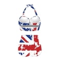thumbnail image 2 of Suhoaziia Bikini Sets for Women Push Up British Flag Mesh Lining Quick Dry Swimsuits Tankini for Women with Bottom,V-Neck Halter Tie Back Bikini Underwear Size M, 2 of 6