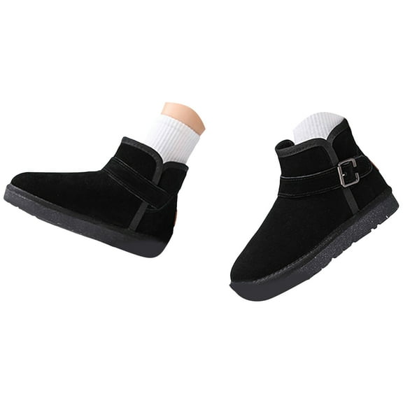 BOBOGOJP Toddler Boots Kids Boys Girls Winter Zipper Warm Faux Fuzzy Kid's Cozy Walking Ankle Boots Black for Size 13