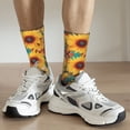 thumbnail image 5 of Goofa Colorful Bohemian Sunflower Printed Men's Crew Socks, Soft Durable Breathable Moisture-Wicking with Odor Control Cotton socks, 5 of 9