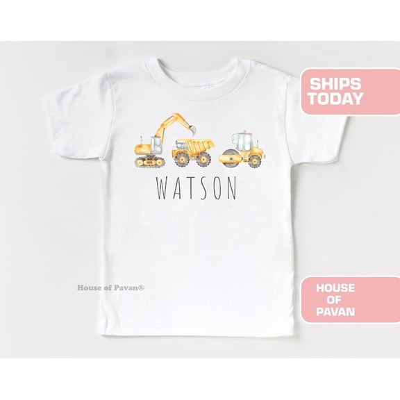 Personalized Dump Truck Birthday Shirt, Tractor Birthday Shirt, Birthday Boy Shirt for Boys