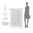thumbnail image 2 of Comoda Cajonera para Recamara - 12 Cajones De Tela con Parte Superior Madera y Marco De Acero Plegable - Cómoda Alta Ideal Mueble Organizador con cajonera- Luz LED - Estación de Carga., 2 of 6