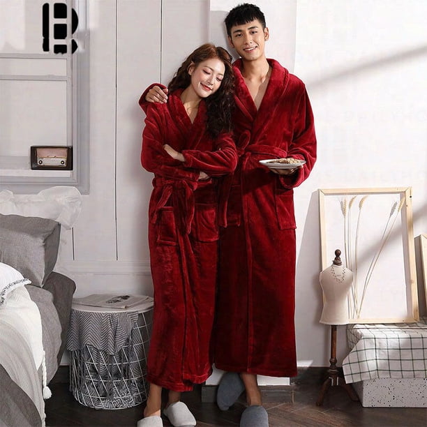 Camisón de manga larga para mujer, ropa de dormir con cinturón, pijama de lana cálida, ropa de casa japonesa, ropa de noche de invierno