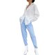 thumbnail image 3 of Txlixc Blusa de mujer pluma de manga larga solapa blusa casual suelta Txlixc moda, 3 of 7
