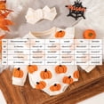 thumbnail image 3 of YWIYIUD InfantBaby Girl Clothes Soft Ruffle Long Sleeve Pumpkin Sweatshirt Bubble Romper Fall Halloween Outfit Set Crew Neck Jumpsuit with Bow Headband Toddler Girl Fall Clothing 3-6 Months, 3 of 8