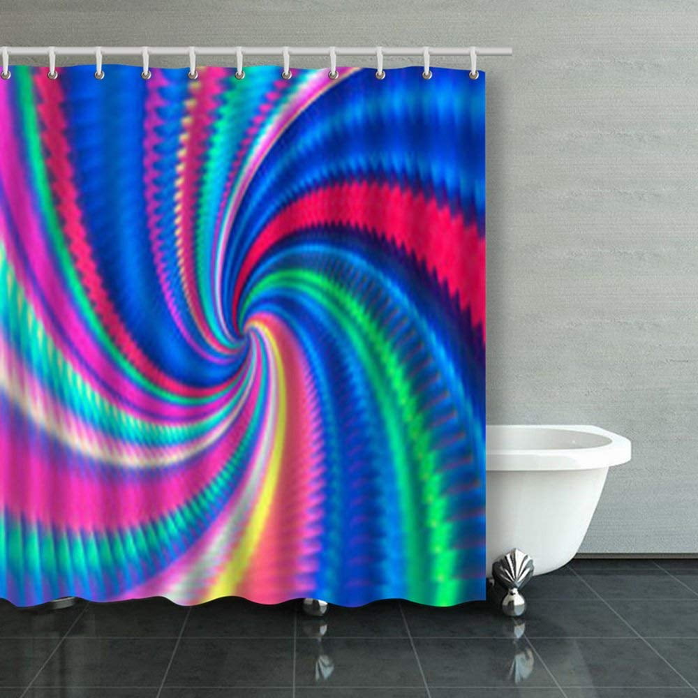 ARTJIA Bright Rainbow Swirl Multicolored Colorful Multicolor Spiral