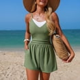 thumbnail image 6 of COMVALUE Swim Romper Women One Piece Swimsuit Tummy Control Bathing Suit Modest Full Coverage Swimwear with Shorts Pockets (Army Green, XL), 6 of 9