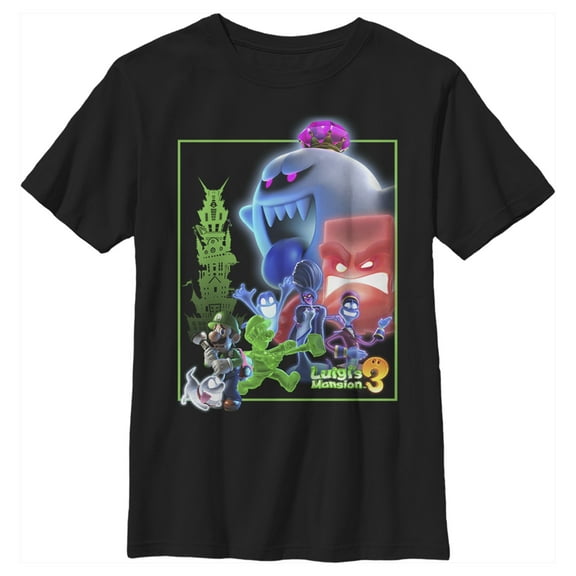 Boy's Nintendo Luigi's Mansion Mash-up  Graphic Tee Black Large