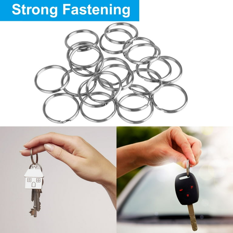 100pcs Round Flat Key Chain Rings, TSV 25mm Metal Split Ring Key Rings  Chains for Home Car Keys Organization, Silver