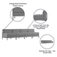 thumbnail image 3 of Flash Furniture HERCULES Imagination Series 4 Piece Gray LeatherSoft Waiting Room Lounge Set with Ganging Clips - Reception Bench with Ganging Clips, 3 of 9