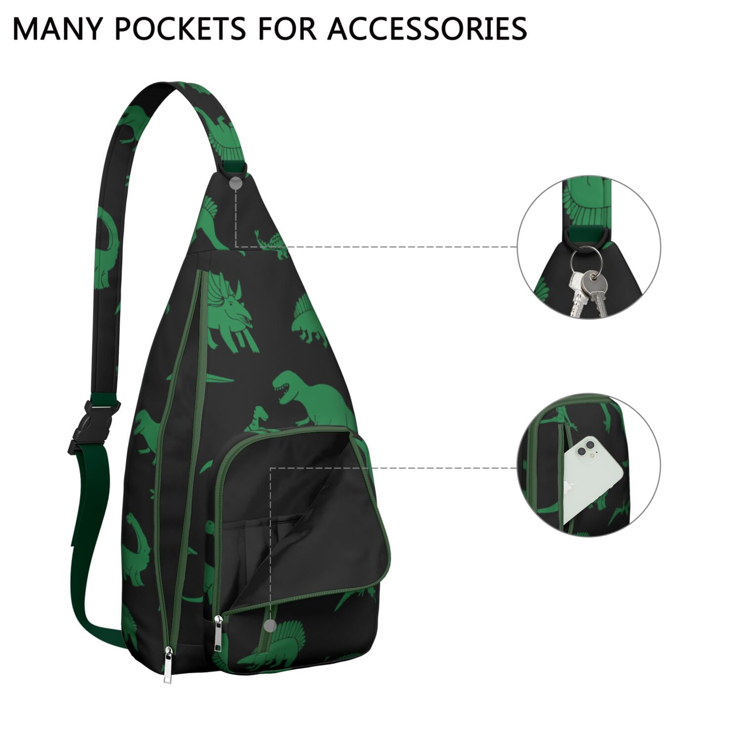 Dino Skeleton Shoulder Bag&nbsp;- Unique Prehistoric Design Sling Pack (Stylish & Functional)