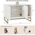 thumbnail image 5 of Vabches Hidden Cat Litter Box Enclosure Furniture, Multi-Functional Cat Washroom Bench with Cat Scratching Pad and Fluted Doors, 5 of 10