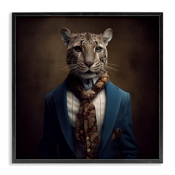Stupell Industries Art Deco Fancy Fashion Leopard Black Framed Giclee Art, 12 x 12, by Lazar Studio