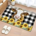 thumbnail image 2 of Bathroom Rugs 2x3 Ft, Farmhouse Cow Non Slip Area Rugs for Kitchen Bedroom Entryway, Vintage Country Sunflower Black Buffalo Plaid Washable Carpet Runner Rug Floor Mats for Bedroom Home Decor, 2 of 9