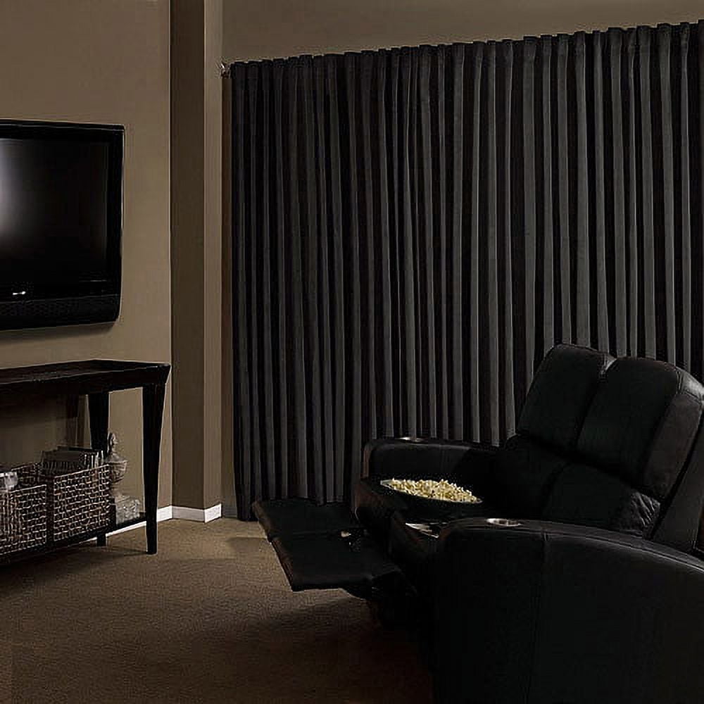 Eclipse Absolute Zero Velvet 100% Solid Blackout Home Theater Curtain Panel, Black, 50x63