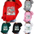 thumbnail image 4 of Likimi Child Toddler Girls Sweatshirts Animal Print Crew Neck Sweatshirt For Girls Long Sleeve Everyday Wear Comfortable Pullover Size 7-8 Years, 4 of 4