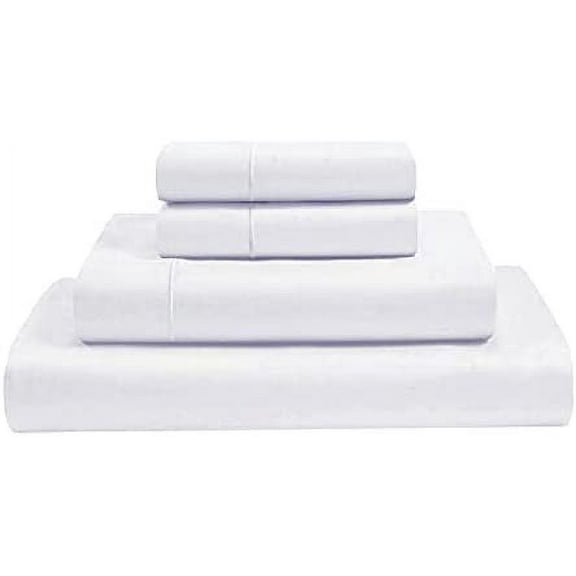 4 Piece Premium Giza Cotton Sheet Set, Queen Size - 400 Thread Count 100% Egyptian Giza Cotton Sheets Fit Upto 18 Inches Deep Mattress - White Solid