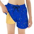 thumbnail image 2 of Boys Swim Trunks with Compression Liner Ice Cream Shorts Drawstring Quick Dry Swim Shorts for Boys Summer Beachwear, 2 of 5