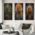 thumbnail image 1 of Designart "Holy Mary Radiating Aura IV" Christianism Framed Wall Art Set Of 3 - Green Traditional Frame Gallery Wall Set For Home Decor, 1 of 6