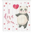 thumbnail image 3 of Ambesonne I Love You Shower Curtain, Panda Balloon, 69"Wx70"L, Dark Coral Ivory Grey, 3 of 3