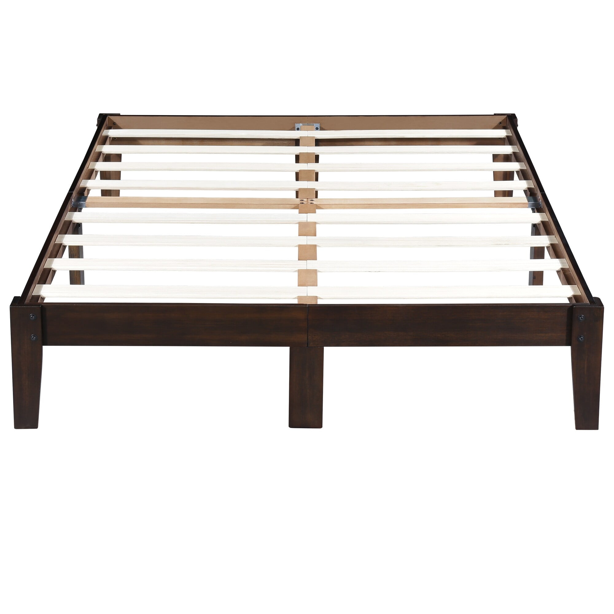 Sleeplanner 14 inch Solid Wood Platform Bed Frame Full Size