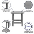 thumbnail image 4 of BizChair Set of 2 Commercial Grade All-Weather Poly Resin Wood Adirondack Rocking Chairs with Side Table in Gray, 4 of 11