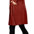 thumbnail image 4 of J. METHOD Women's Open Front Long Sleeve Cardigan Casual Basic Lightweight Soft Sweater with Slouchy Pockets NEWJ1440 Firedbrick M, 4 of 5