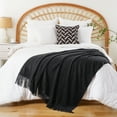 thumbnail image 3 of Black Throw Blanket,Boho Decorative Throws,Black Knit Blanket for Couch Bed Sofa,50"x60", 3 of 8