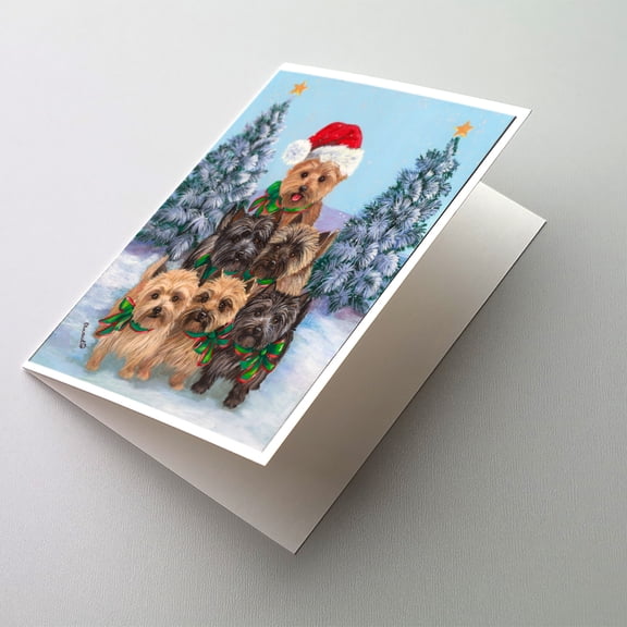 Cairn Terrier Christmas Family Tree Greeting Cards and Envelopes Pack of 8