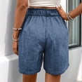 thumbnail image 6 of Womens Dressy Shorts Wide Leg Summer Shorts High Waisted Pleated Business Casual Work Short Pants Blue M, 6 of 8