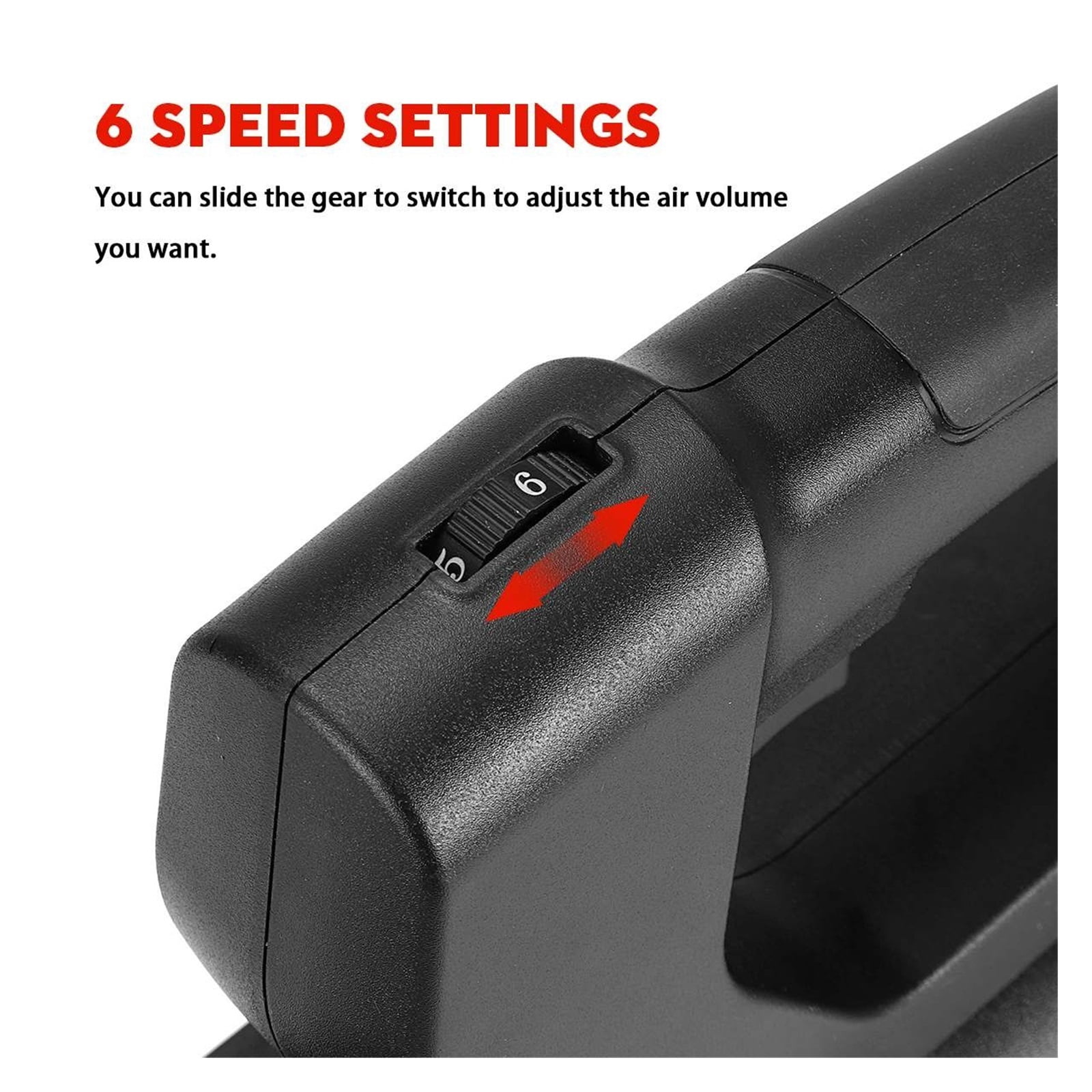 2000W 6 Gear Cordless Leaf Blower， Cordless Blower Wind Pressure Electric Air Blower， Sweeper Garden Tools For 18V Battery