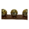 thumbnail image 3 of Taupe Five Solid Brass Bells Studded Natural Leather Sleigh Bell Door Hanger USA, 3 of 4