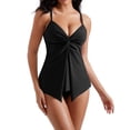 thumbnail image 5 of Womens Tankini Push Up Tummy Control Swimsuit Knot Front Bathing Suit Black L, 5 of 5