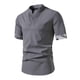 thumbnail image 1 of Camisas de Manga Corta de los Hombres Casual Color Sólido Collar de Solapa Suelto Top de Verano, Manga Corta Tops de Verano para la Comodidad Diaria, 1 of 4