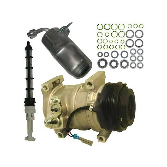 A/C Compressor Kit - 10S17F 6-Groove - Compatible with 2003 - 2004 Chevy Silverado 2500 HD 6.6L V8