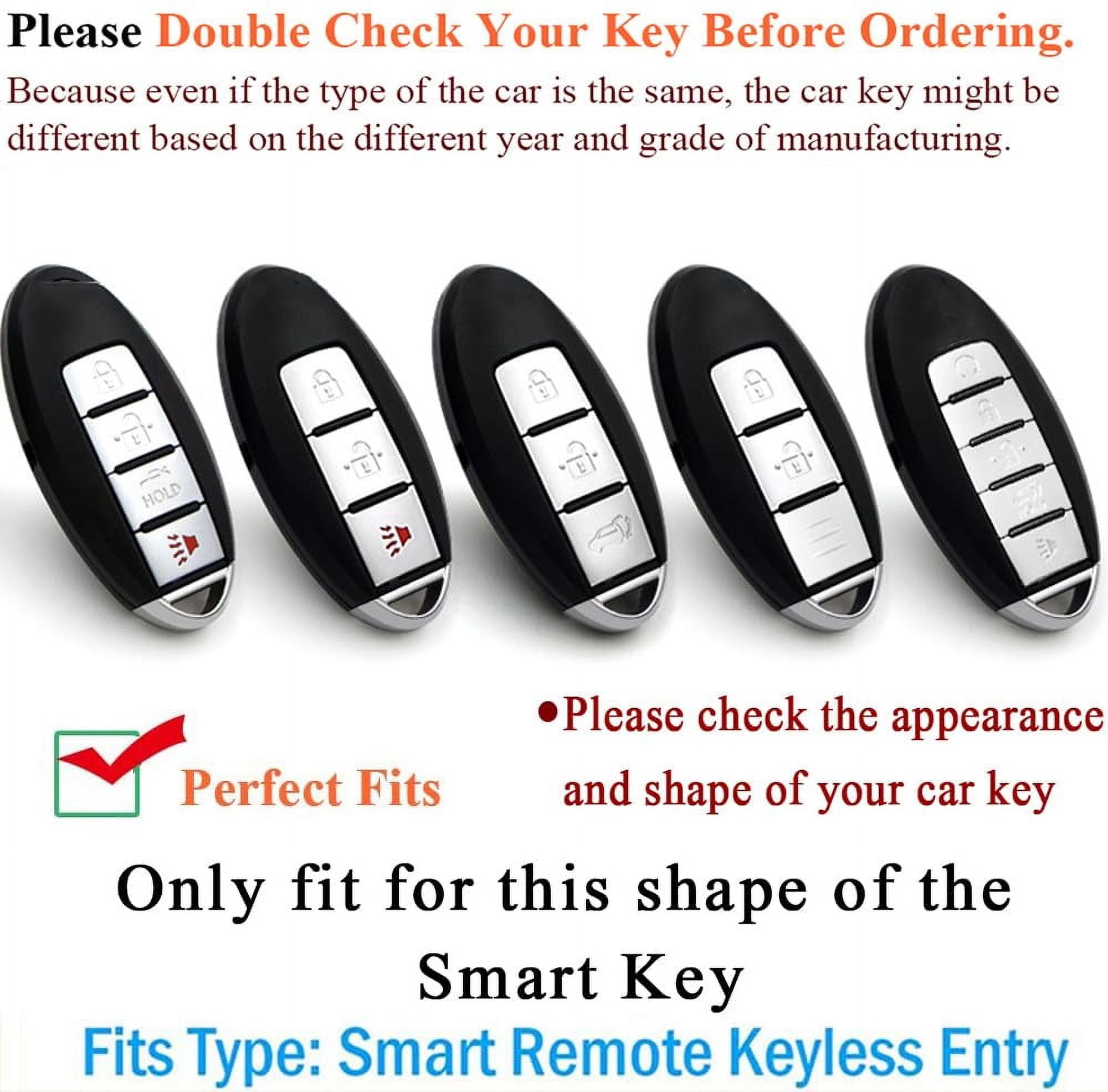 1Pcs 2/3/4/5 Buttons Metal Key Fob Cover Case for Nissan Altima Murano Rogue Keyless Remote Keychain Holder Key Protector for Infiniti QX60 Q60 QX80 Q50